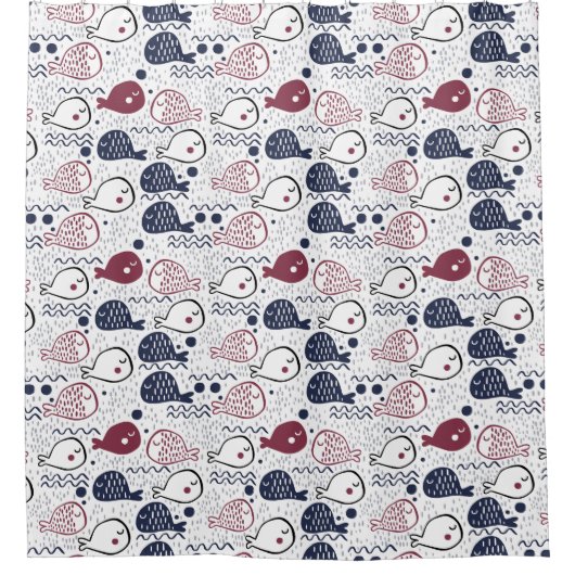 Cute Fish Pattern douchergordijn Douchegordijn (Voorkant)