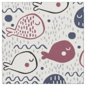 Cute Fish Pattern fabric Stof (Close Up)