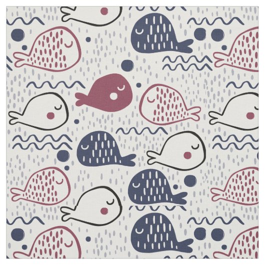 Cute Fish Pattern fabric Stof (Swatch)