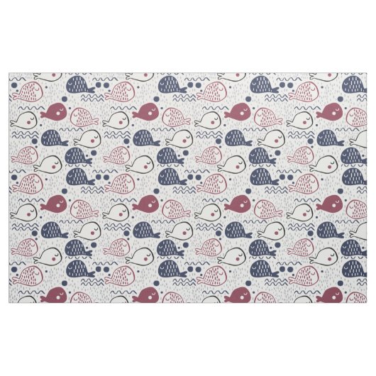 Cute Fish Pattern fabric Stof (Fat Quarter)