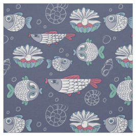 Cute Fish Pattern fabric Stof