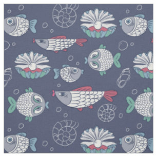 Cute Fish Pattern fabric Stof
