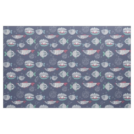 Cute Fish Pattern fabric Stof (Fat Quarter)