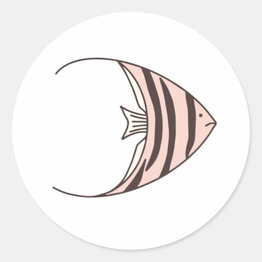 Cute Fish Ronde Sticker (Voorkant)