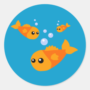 Cute Fish Ronde Sticker
