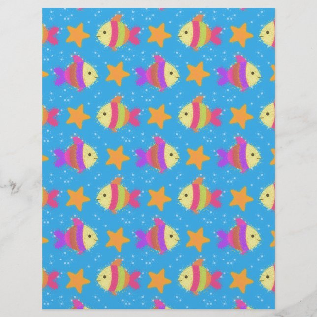 Cute Fish & Starfish Pattern (Voorkant)