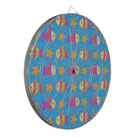 Cute Fish & Starfish Pattern Dartbord (Voorkant Links)