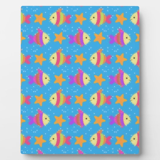 Cute Fish & Starfish Pattern Fotoplaat (Voorkant)