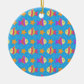 Cute Fish & Starfish Pattern Keramisch Ornament (Voorkant)