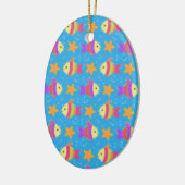 Cute Fish & Starfish Pattern Keramisch Ornament (Links)