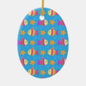 Cute Fish & Starfish Pattern Keramisch Ornament (Voorkant)