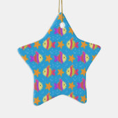 Cute Fish & Starfish Pattern Keramisch Ornament (Rechts)