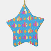 Cute Fish & Starfish Pattern Keramisch Ornament (Links)
