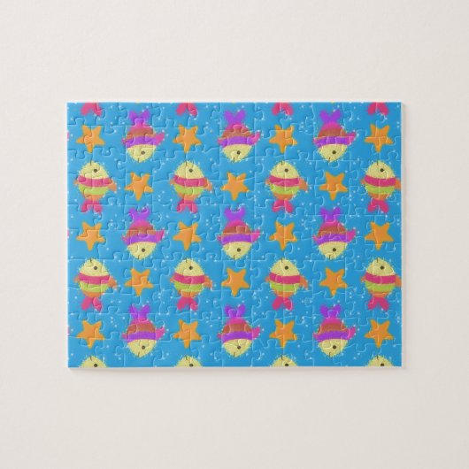 Cute Fish & Starfish Pattern Legpuzzel (Horizontaal)
