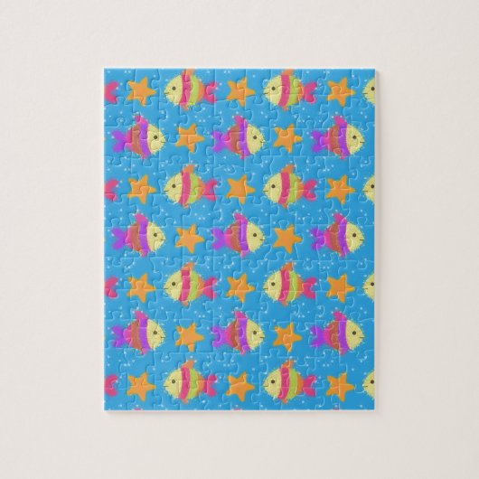Cute Fish & Starfish Pattern Legpuzzel (Verticaal)