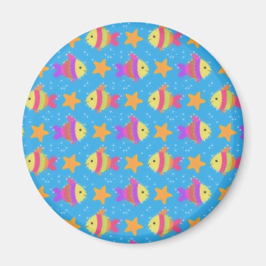 Cute Fish & Starfish Pattern Magneet (Voorkant)