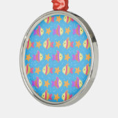 Cute Fish & Starfish Pattern Metalen Ornament (Links)