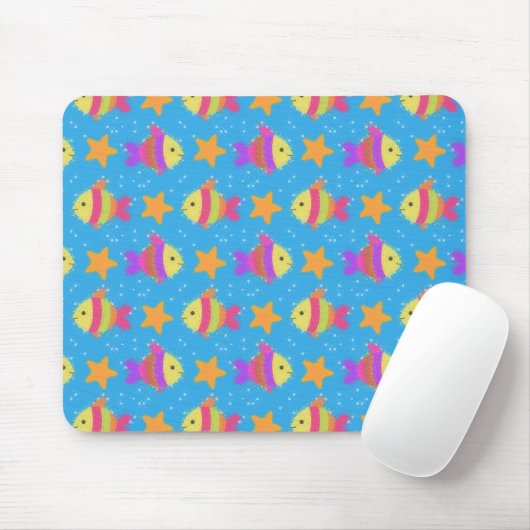 Cute Fish & Starfish Pattern Muismat (Met muis)