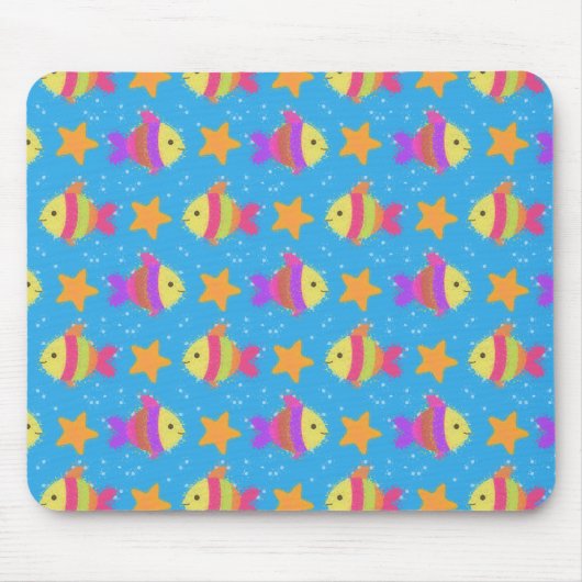 Cute Fish & Starfish Pattern Muismat (Voorkant)
