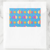 Cute Fish & Starfish Pattern Rechthoekige Sticker (Tas)