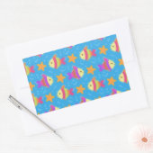 Cute Fish & Starfish Pattern Rechthoekige Sticker (Envelop)
