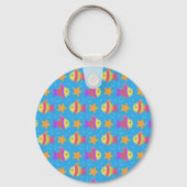 Cute Fish & Starfish Pattern Sleutelhanger (Voorkant)
