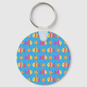 Cute Fish & Starfish Pattern Sleutelhanger