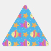 Cute Fish & Starfish Pattern Sticker (Voorkant)