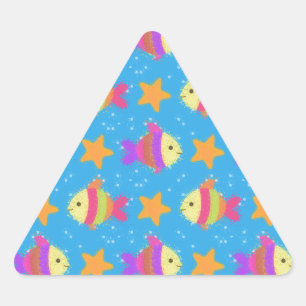 Cute Fish & Starfish Pattern Sticker
