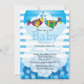 Cute Fishy Bubbles Baby shower Thema Kaart (Voorkant)