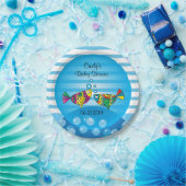 Cute Fishy Bubbles Baby shower Thema Papieren Bordje (Feest)