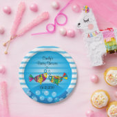 Cute Fishy Bubbles Baby shower Thema Papieren Bordje (Feest)