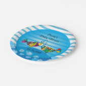 Cute Fishy Bubbles Baby shower Thema Papieren Bordje (Gekanteld)