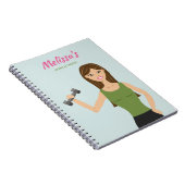 Cute Fitness Girl Drawing Workout Notes Notitieboek (Rechterzijde)