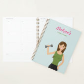 Cute Fitness Girl Illustration Workout Fitness Planner (Display)