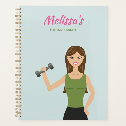 Cute Fitness Girl Illustration Workout Fitness Planner (Voorkant)