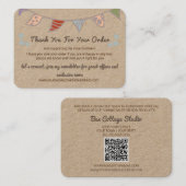 Cute Flag Kraft Bedankt voor je bestelling QR-code Visitekaartje (Voorkant / Achterkant)