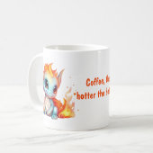 Cute Flaming Baby Dragon Koffiemok (Voorkant links)