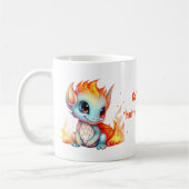 Cute Flaming Baby Dragon Koffiemok (Links)