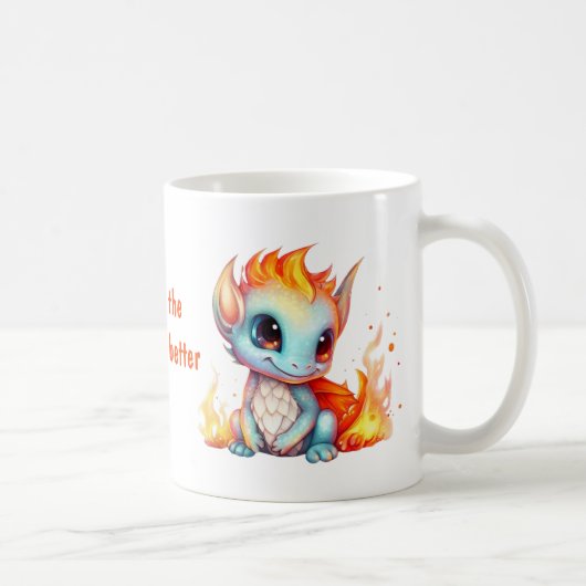 Cute Flaming Baby Dragon Koffiemok (Rechts)
