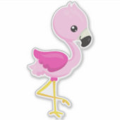 Cute Flamingo, Baby Flamingo, Roze Flamingo, Bird Sticker (Voorkant)