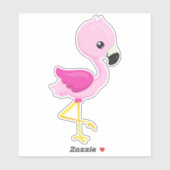 Cute Flamingo, Baby Flamingo, Roze Flamingo, Bird Sticker (Vel)