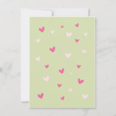 Cute Flamingo Baby shower Invitation for Girl Kaart (Achterkant)