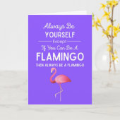 Cute Flamingo Cards Funny Humor Pink Bird Humorous Kaart (Gele Bloem)