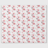 Cute Flamingo Child Name Love Santa KerstKerstmis Cadeaupapier (Vlak)