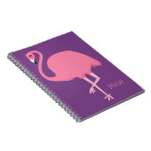 Cute Flamingo custom monogram notitieboek (Rechterzijde)