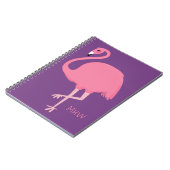Cute Flamingo custom monogram notitieboek (Linkerzijde)