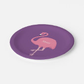 Cute Flamingo custom monogram paper borden Papieren Bordje (Gekanteld)