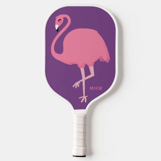 Cute Flamingo custom monogram Pickleball Paddle (Achterkant)