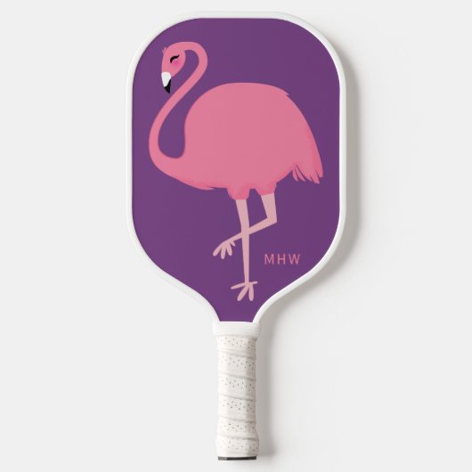 Cute Flamingo custom monogram Pickleball Paddle (Voorkant)